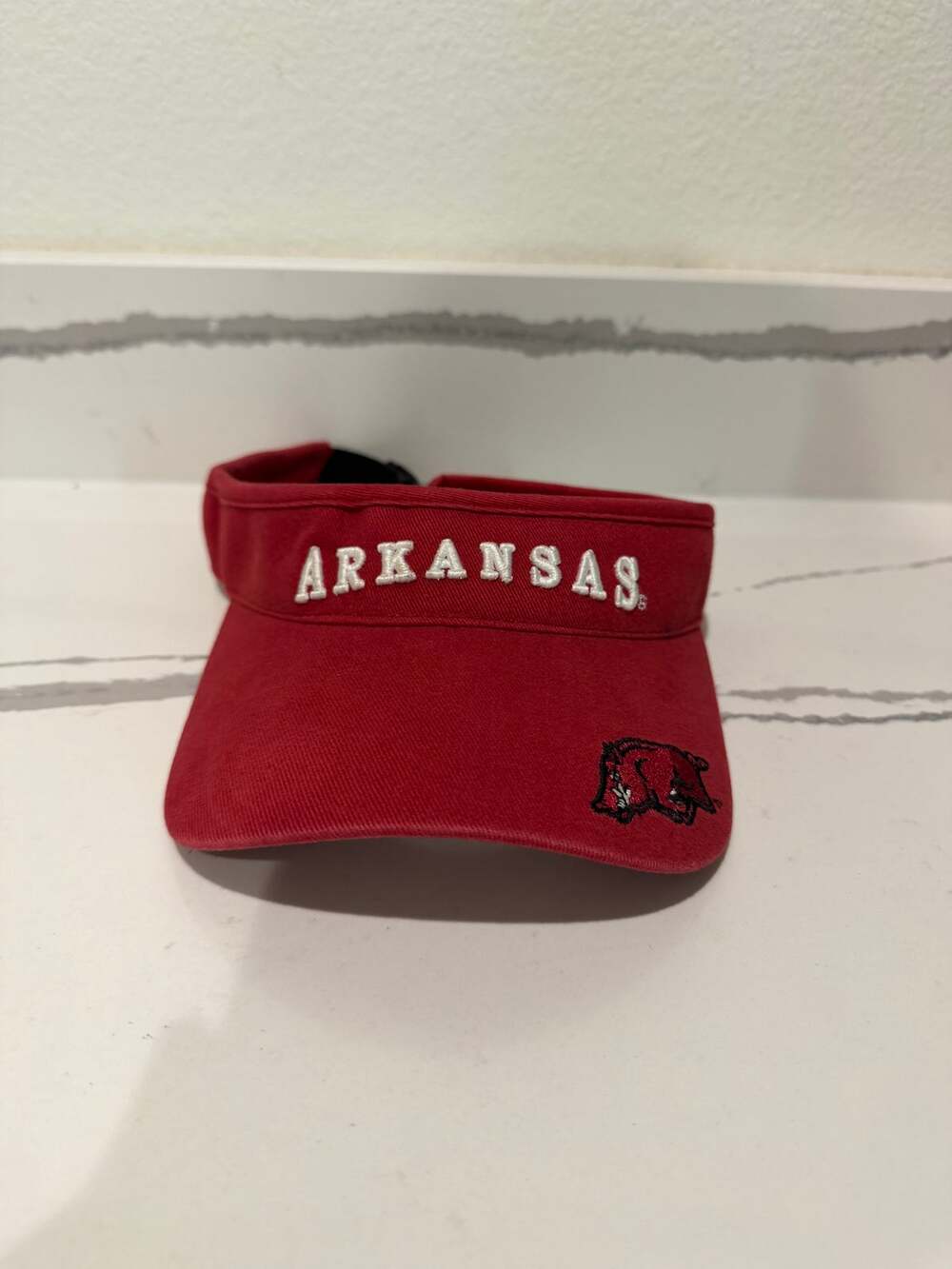 Vintage Team Starter Arkansas Razorbacks Visor Hat Red NCAA Embroidered Cap
